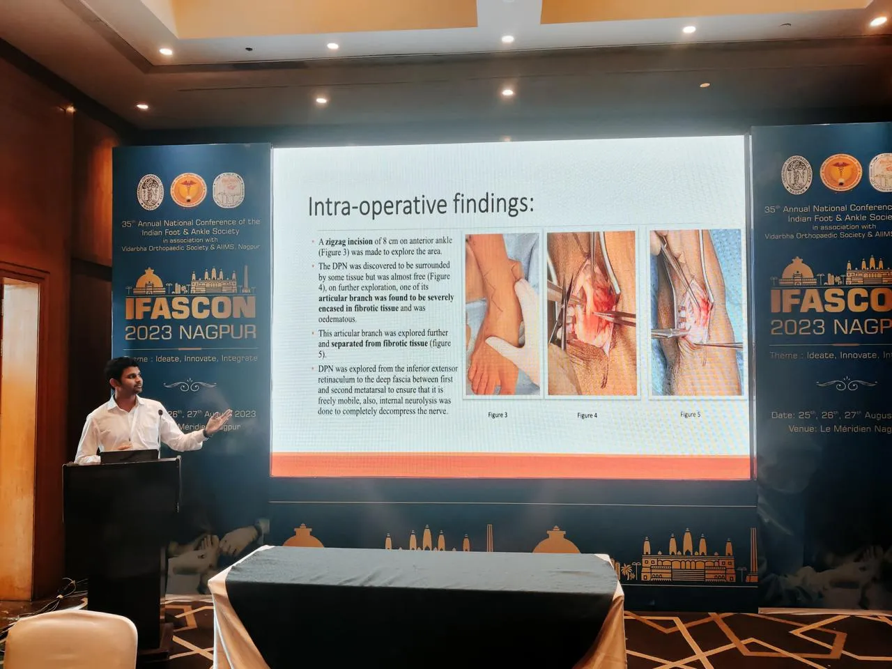 Dr. Karwande presenting a paper at the 35th Annual Conference of the Indian Foot & Ankle Society, Nagpur